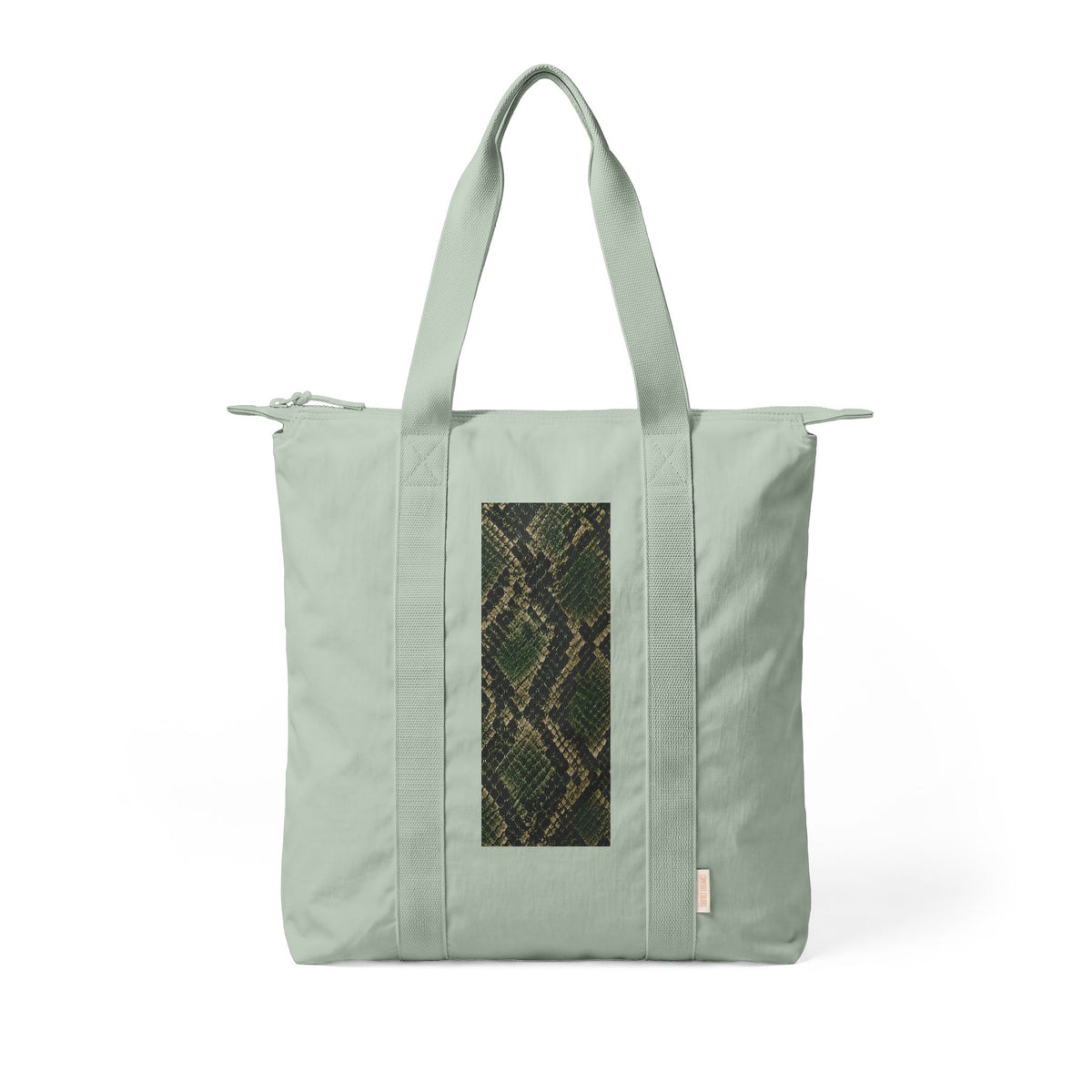 Snake | Olive Green Snakeskin Nomad Print Carry-All Tote