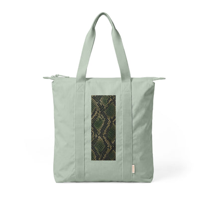 Snake | Olive Green Snakeskin Nomad Print Carry-All Tote