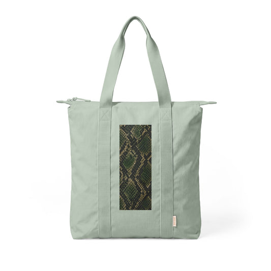 Snake | Olive Green Snakeskin Nomad Print Carry-All Tote