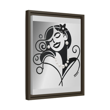 Pearls & Curls 4 | Black and White Framed Matte Canvas Wall Art (black or white frame)