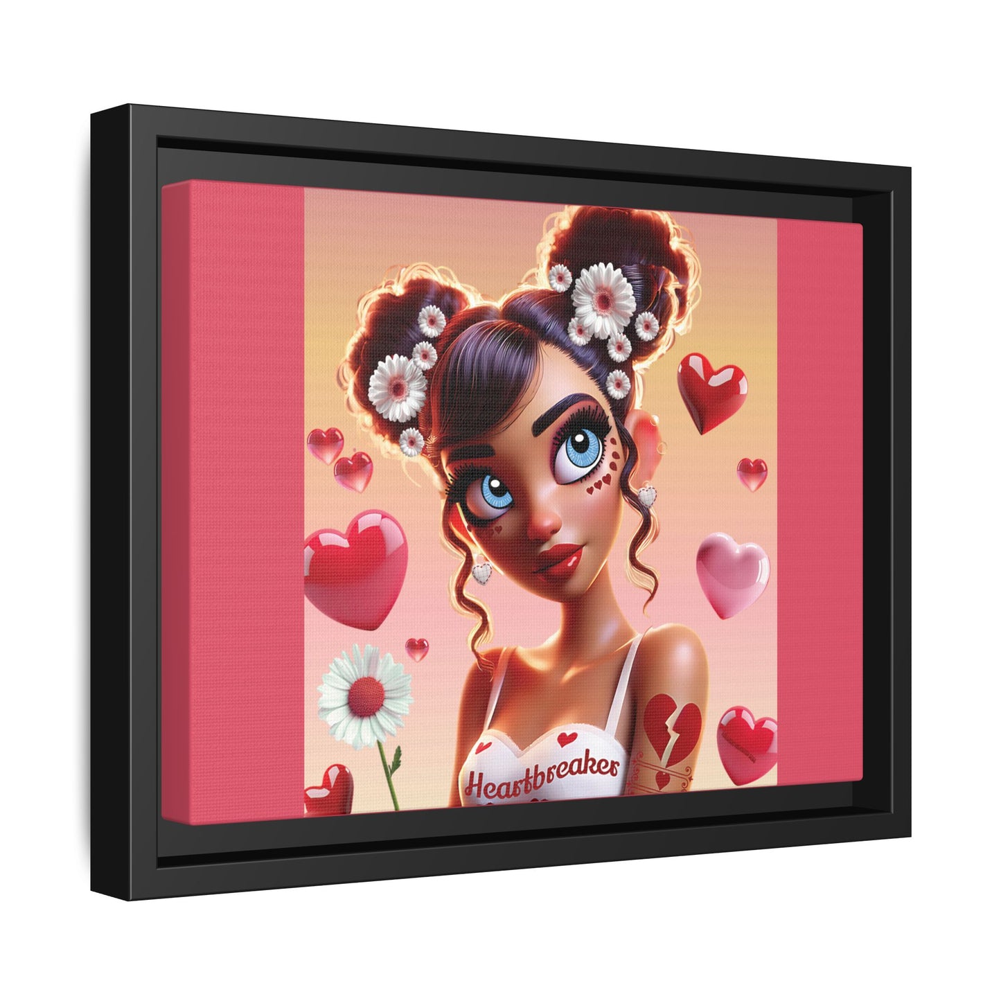 Heartbreaker 1 | Raspberry - Canvas Print, framed matte (multiple sizes/frame colors))