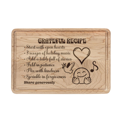 The Cozy Edit4 | "Grateful Recipe" Engraved Wooden Cutting Board (maple or walnut)