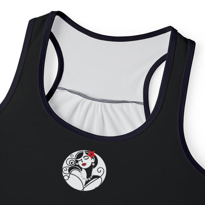 Pearls & Curls4 | Black - Scarlet Kiss Ringer Tank (black or white trim)