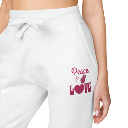 The Cozy Edit2 | "Peace & Love" Fleece Lounge Joggers, PINK Palette (multiple colors)