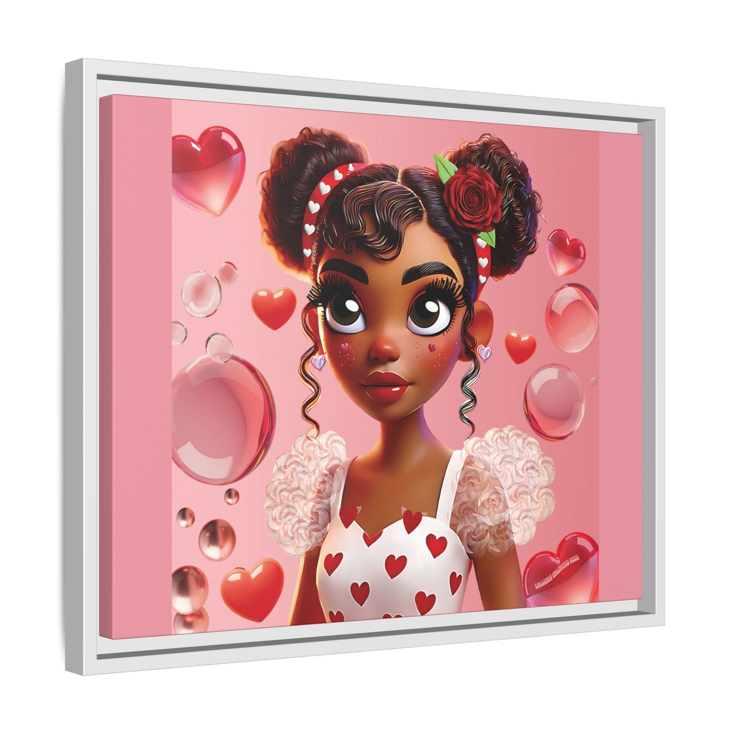 Heartbreaker Girl | Bubblegum - Canvas Print, framed matte (multiple sizes/frame colors)