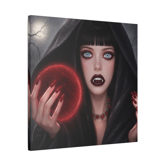 Spooky Season 4 | Vampire Enchantress, Midnight Moon, Satin Stretched Wall Art