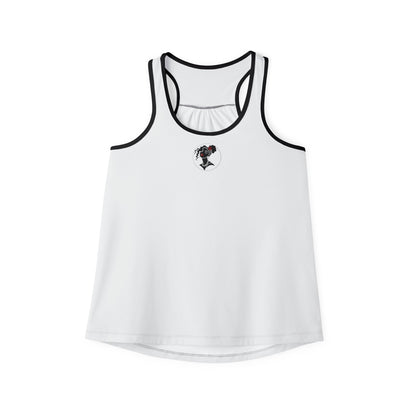 Pearls & Curls5 | White - Plain Ringer Tank (black or white trim)