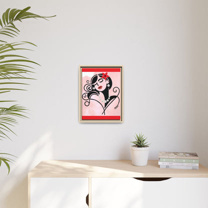 Pearls & Curls 4 | Cherry Kiss Framed Matte Canvas Wall Art (black or white frame)