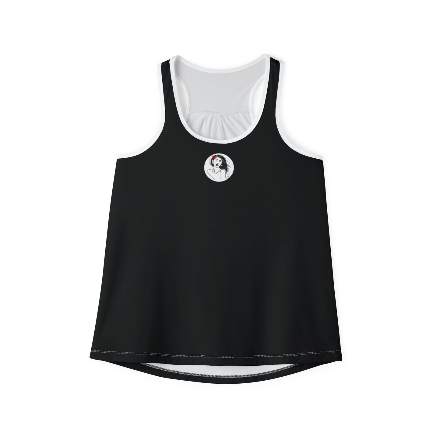 Pearls & Curls3 | Black - Scarlet Kiss Ringer Tank (black or white trim)