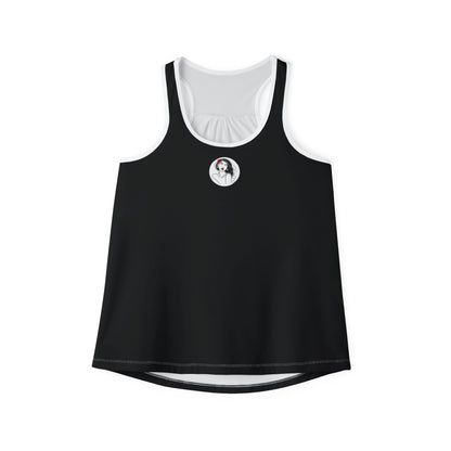 Pearls & Curls3 | Black - Scarlet Kiss Ringer Tank (black or white trim)
