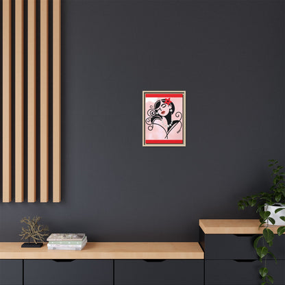 Pearls & Curls 4 | Cherry Kiss Framed Matte Canvas Wall Art (black or white frame)