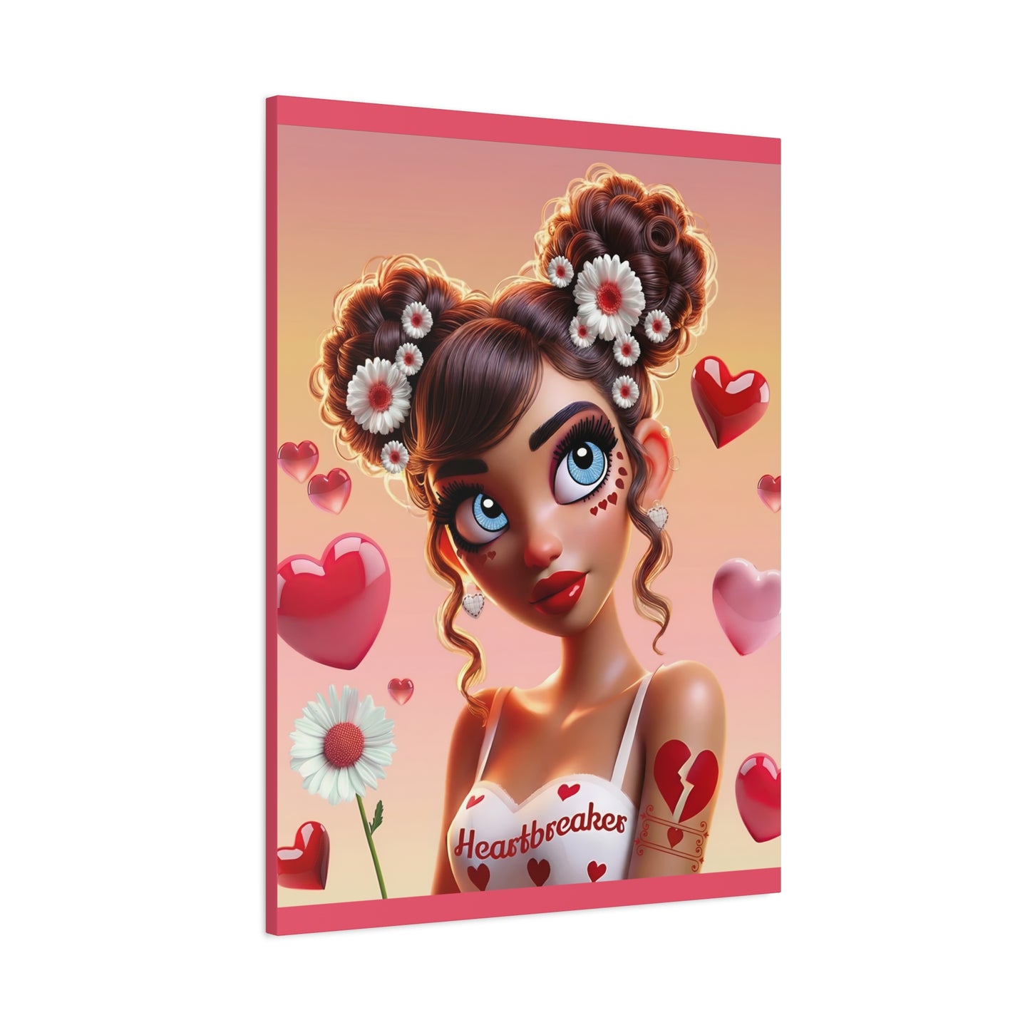 Heartbreaker 1 | Raspberry Matte Canvas Print