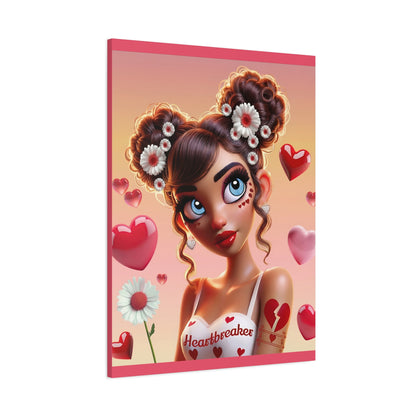 Heartbreaker 1 | Raspberry Matte Canvas Print