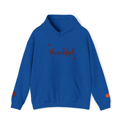 The Thankful Edit1 | Maroon Embroidered Thankful Hoodie, maroon hearts (multiple colors)