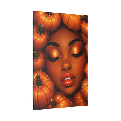 Harvest Muse1 |Autumn Allure, Satin Stretched Canvas Wall Art