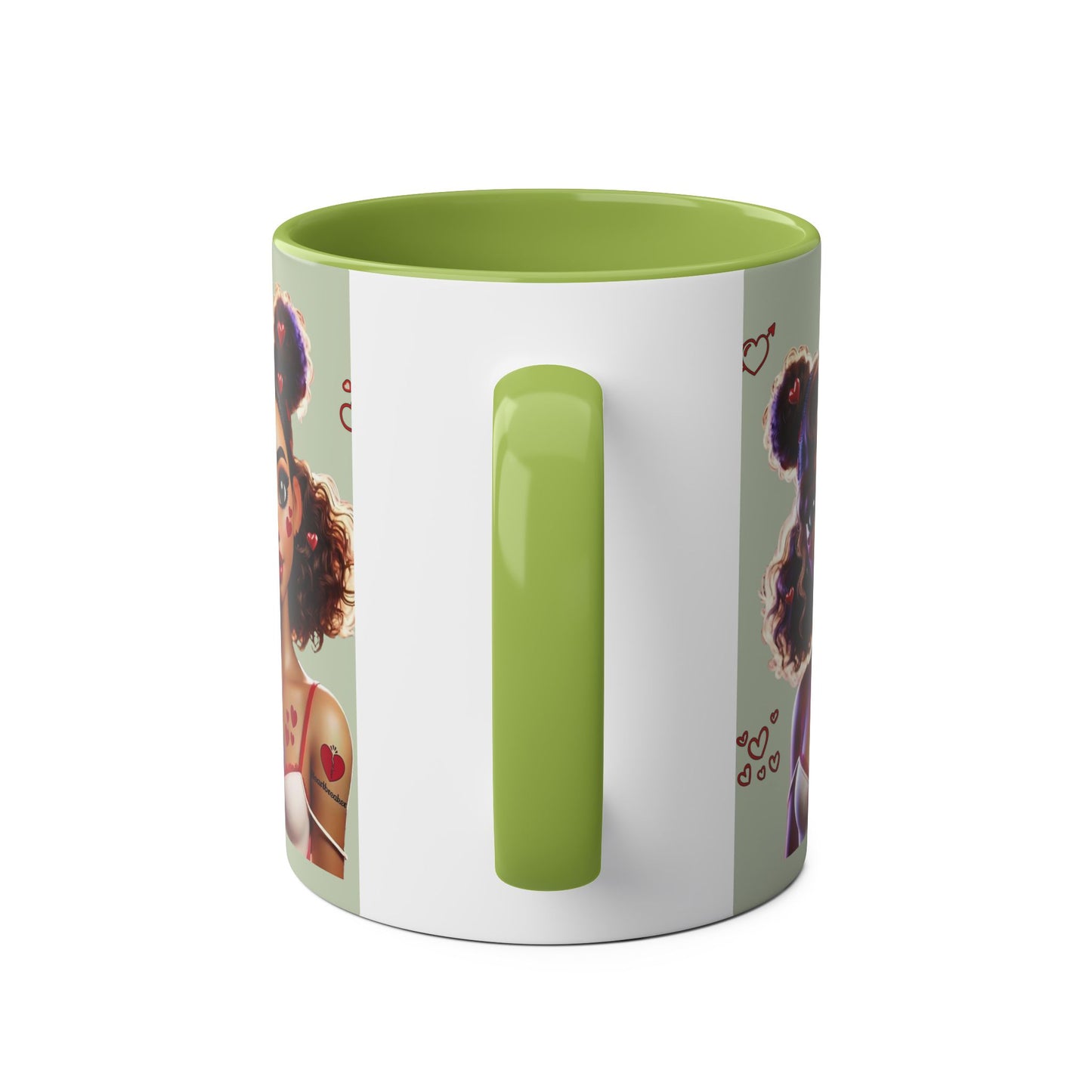 Heartbreaker 2 | Kiwi - Coffee Mug, two-tone (multiple handle colors)