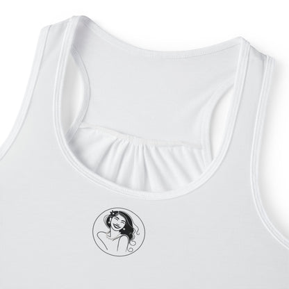Pearls & Curls3 | White - Plain Ringer Tank (black or white trim)