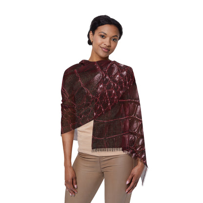 Alligator | Burgundy Croc Lightweight Sheer Fashion Scarf