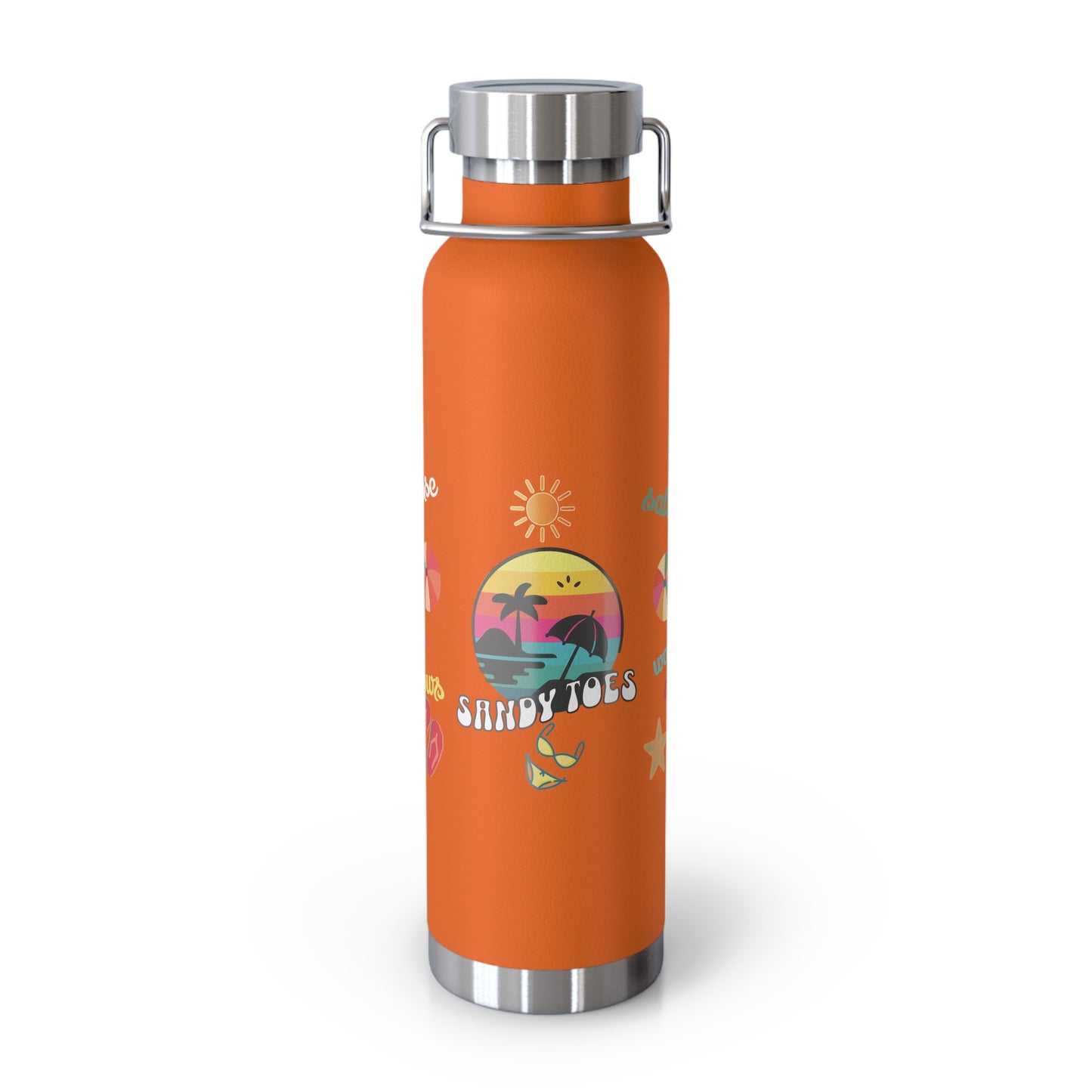 Sandy Toes | Insulated Water Bottle, 22 oz (various colors)