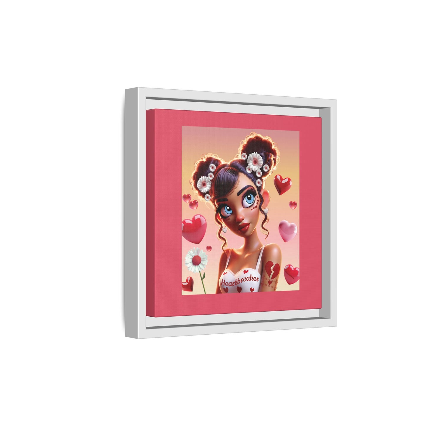 Heartbreaker 1 | Raspberry - Canvas Print, framed matte (multiple sizes/frame colors))