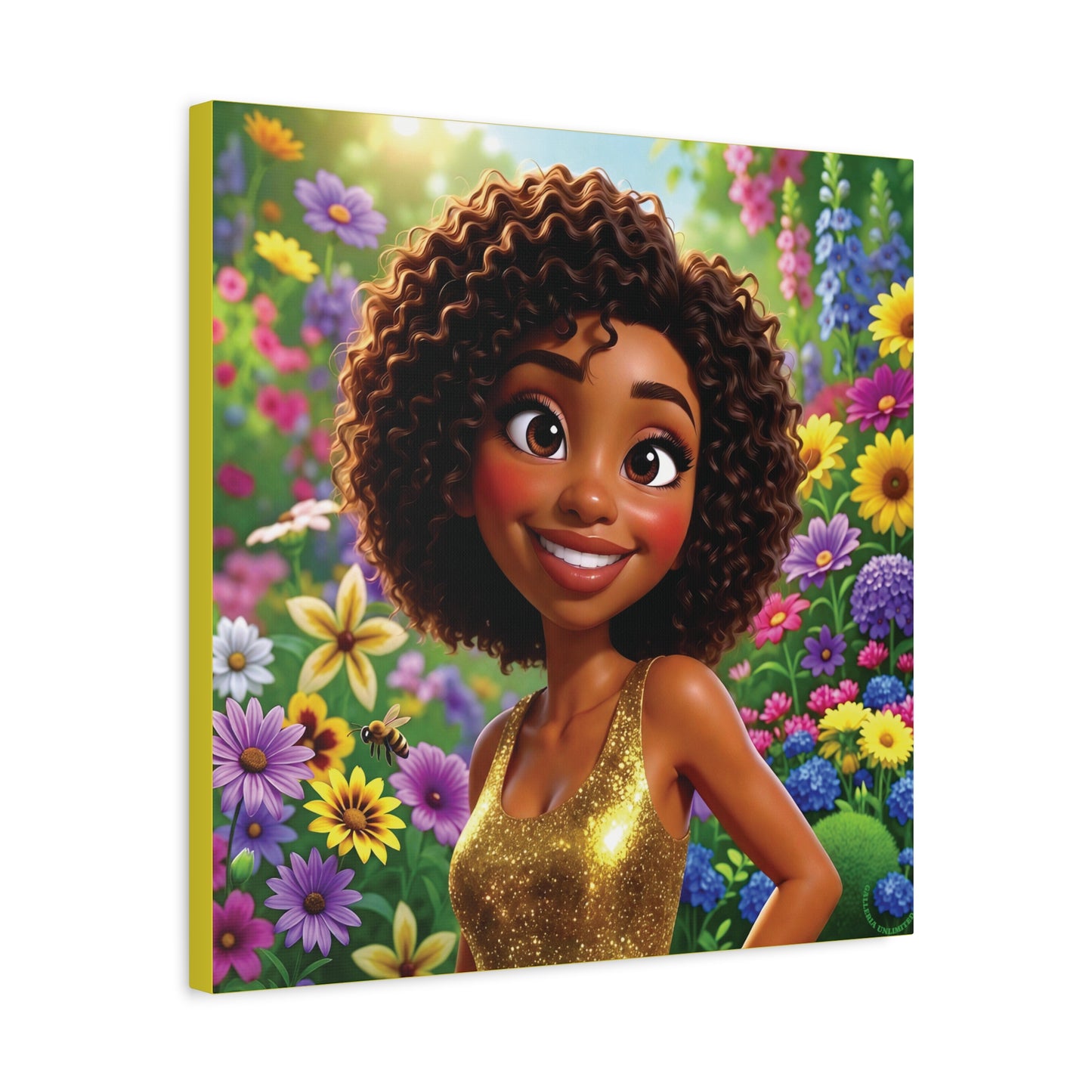 Spring Bloom | Bumblebee, Matte Canvas Print