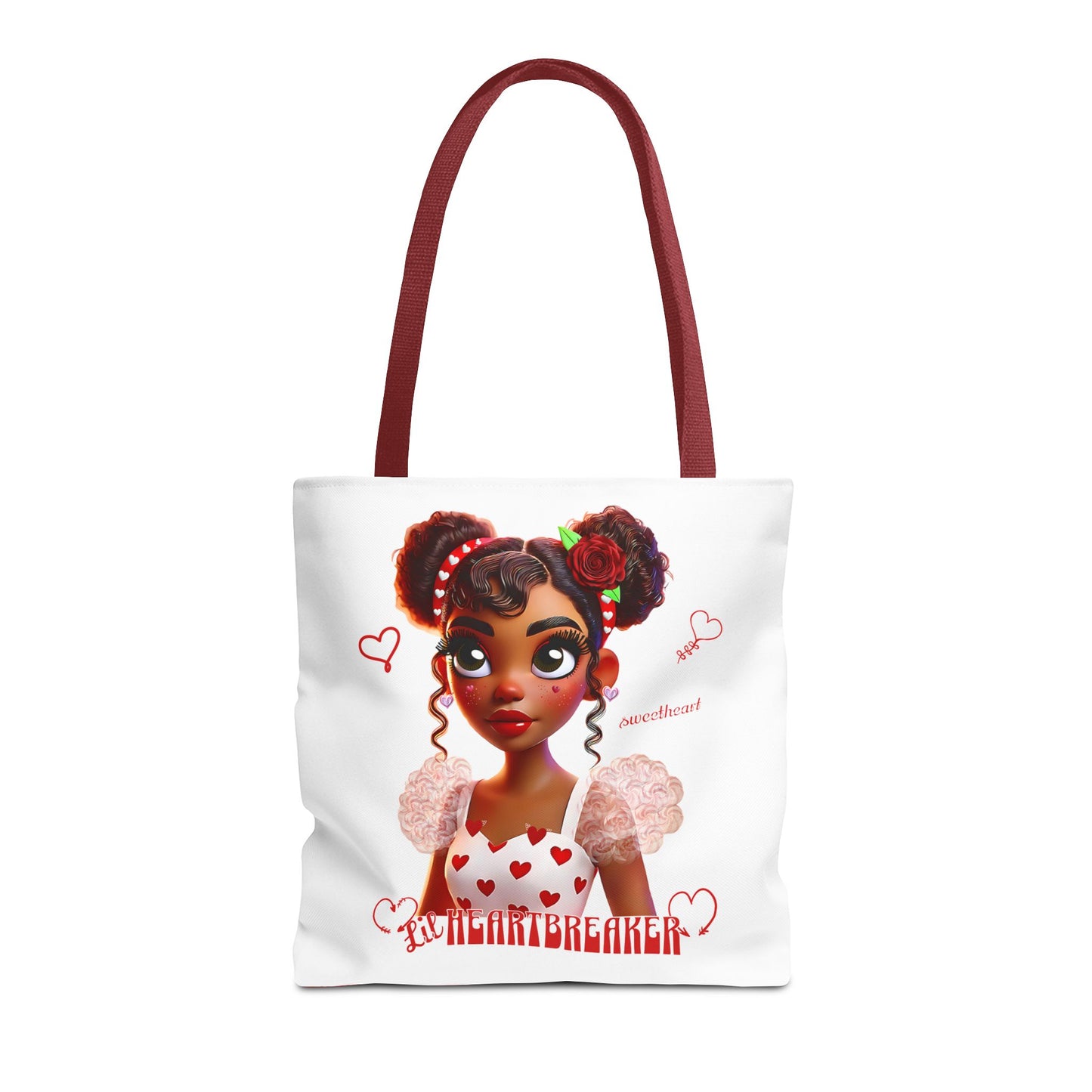 Heartbreaker Girl | Marshmallow All Over Print Two-Tone Tote Bag (multiple strap colors)