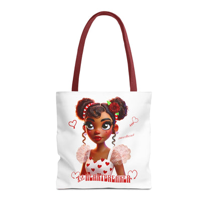 Heartbreaker Girl | Marshmallow All Over Print Two-Tone Tote Bag (multiple strap colors)
