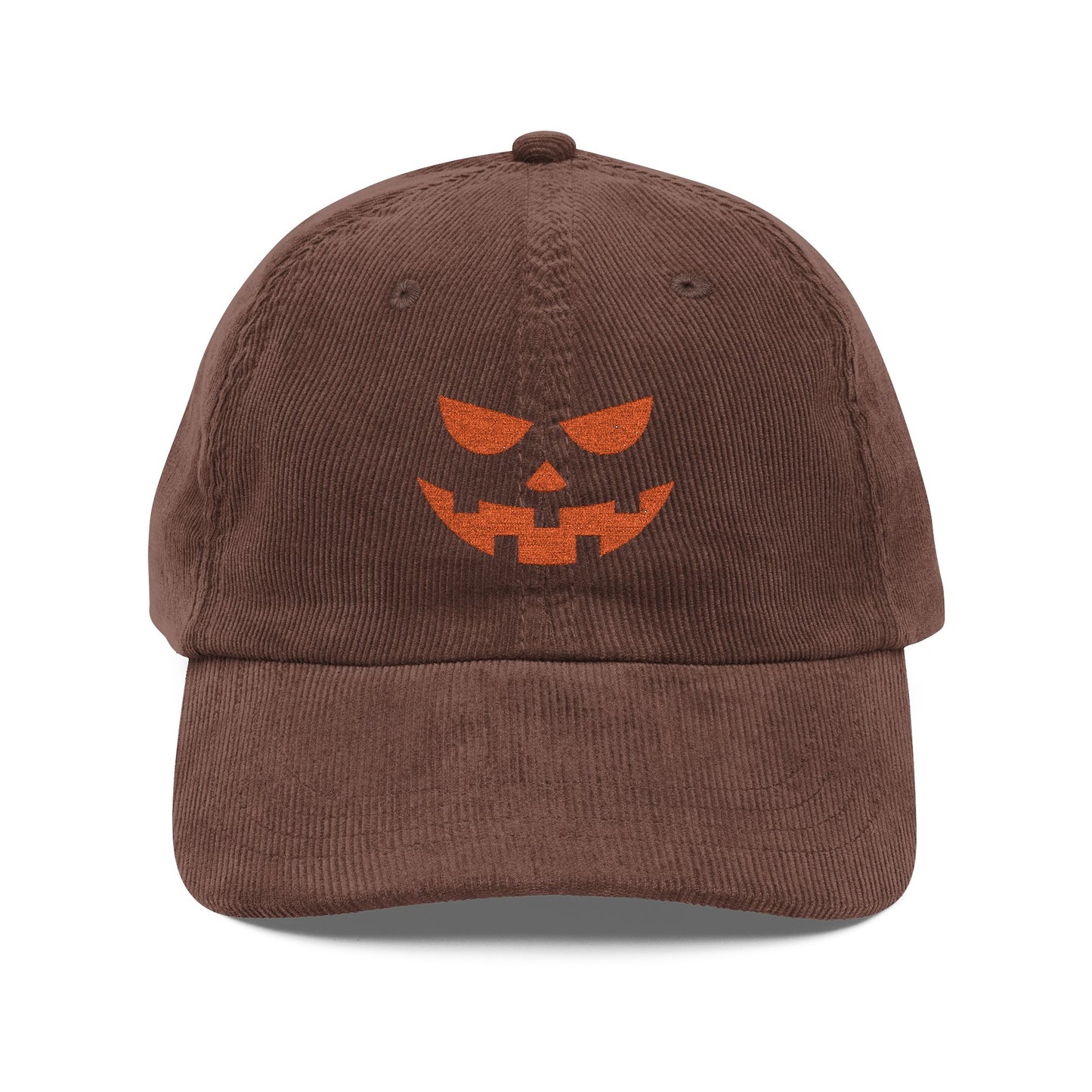 The Spooky Edit3 - Jack O Lantern Embroidered Corduroy Cap (multiple colors)