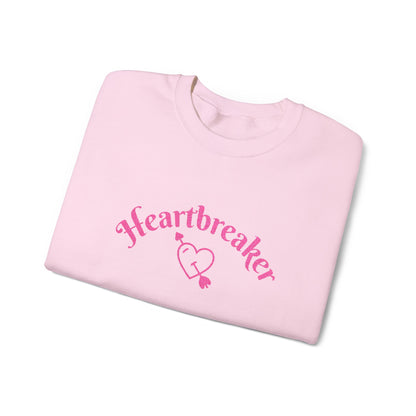 Heartbreaker 0 | Pink Embroidered Heartbreaker Crewneck Sweatshirt