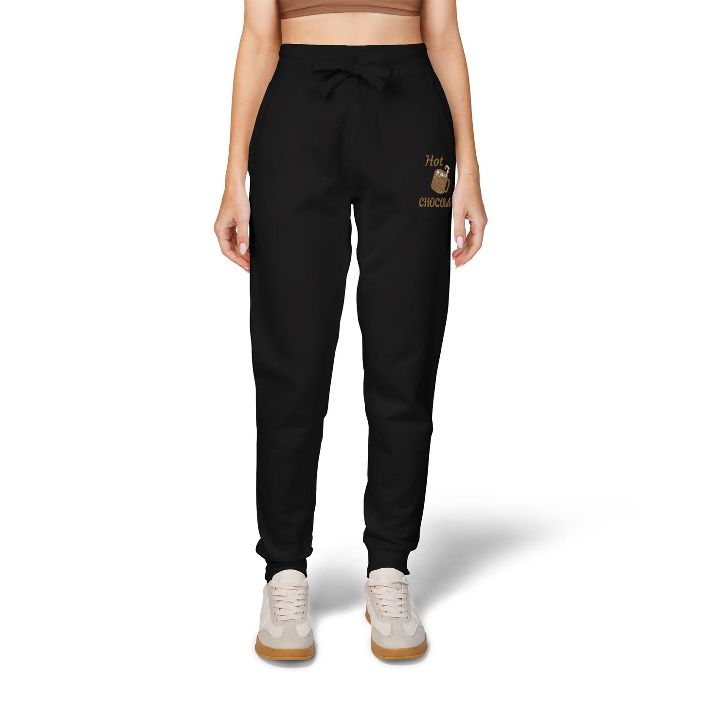 Harvest Haze | Hot Chocolate Gold Embroidered Sweatpants
