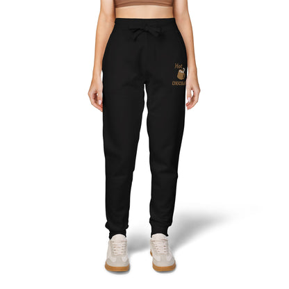Harvest Haze | Hot Chocolate Gold Embroidered Sweatpants