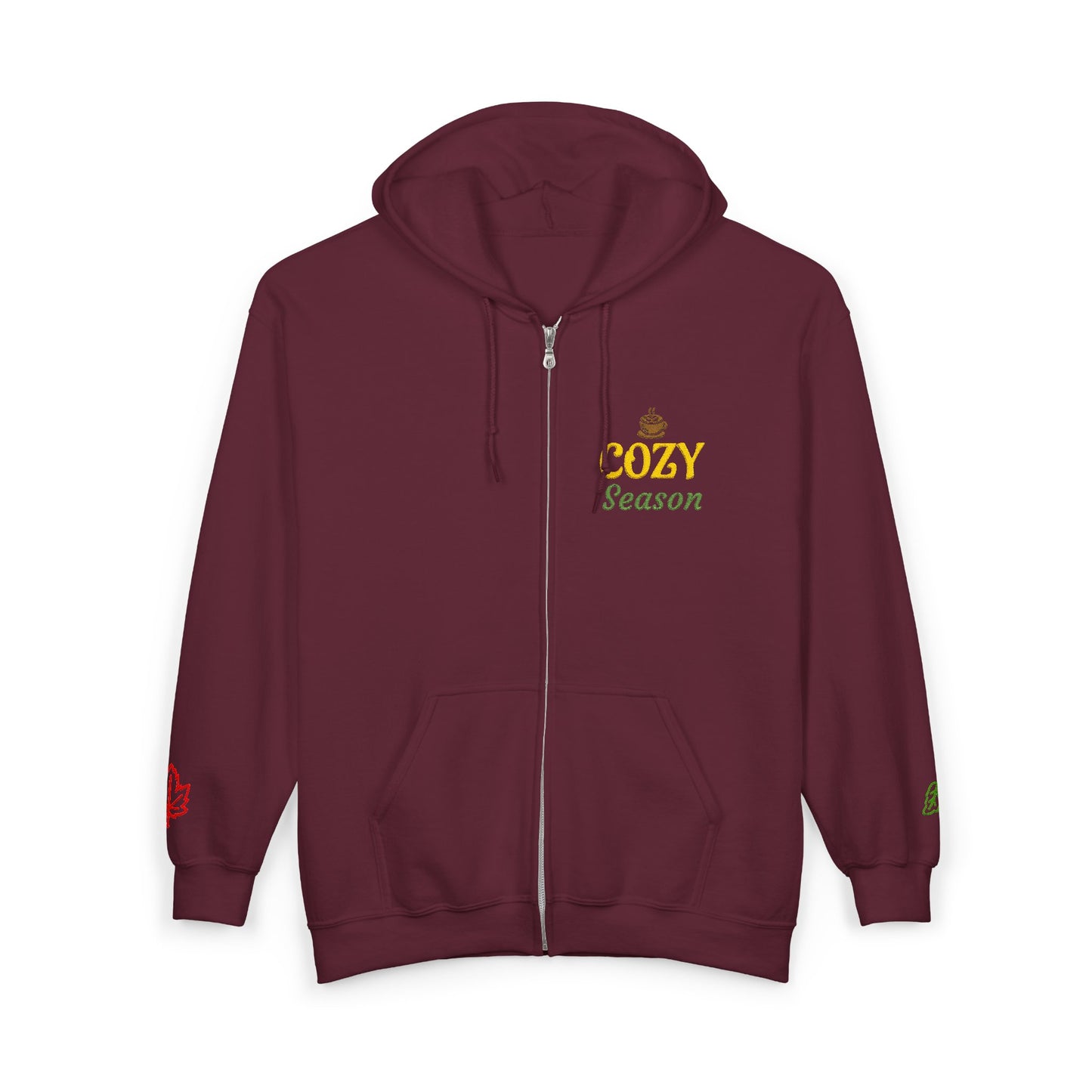 Harvest Haze | 'Cozy Season' Embroidered Zip Hoodie (multiple colors)