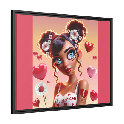 Heartbreaker 1 | Raspberry - Canvas Print, framed matte (multiple sizes/frame colors))