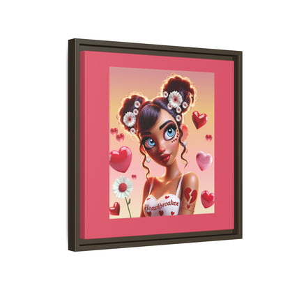 Heartbreaker 1 | Raspberry - Canvas Print, framed matte (multiple sizes/frame colors))