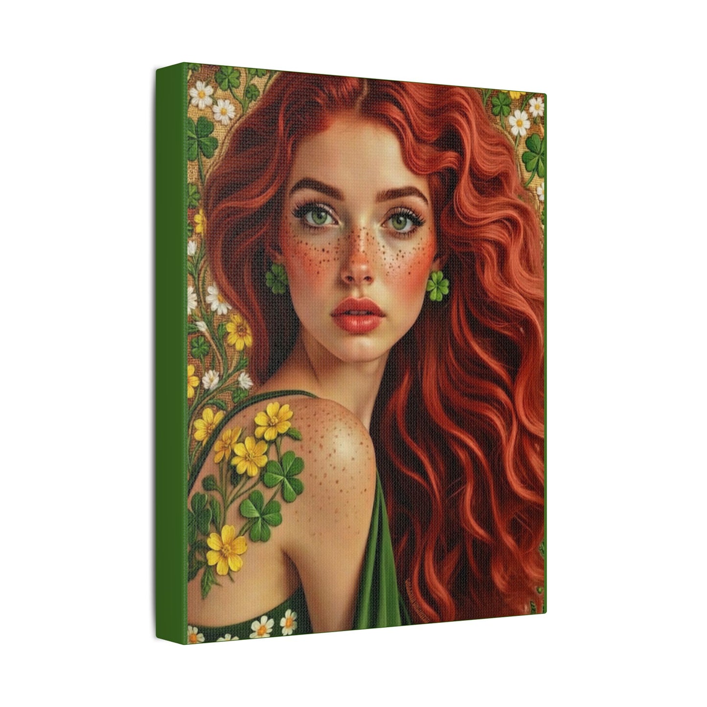 Clovers 5 | Shamrock Enchantress, Stretched Satin Canvas Print