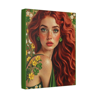 Clovers 5 | Shamrock Enchantress, Stretched Satin Canvas Print
