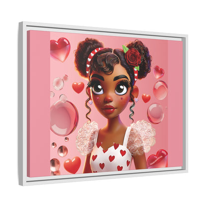 Heartbreaker Girl | Bubblegum - Canvas Print, framed matte (multiple sizes/frame colors)