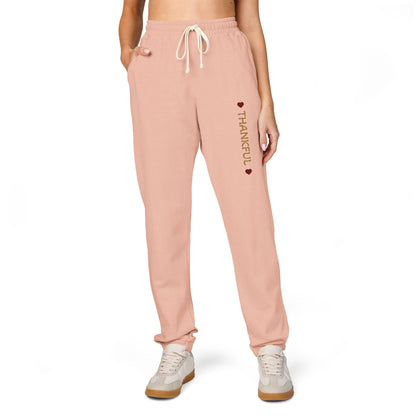Harvest Haze 8 | 'THANKFUL' Vertical Gold Script Joggers