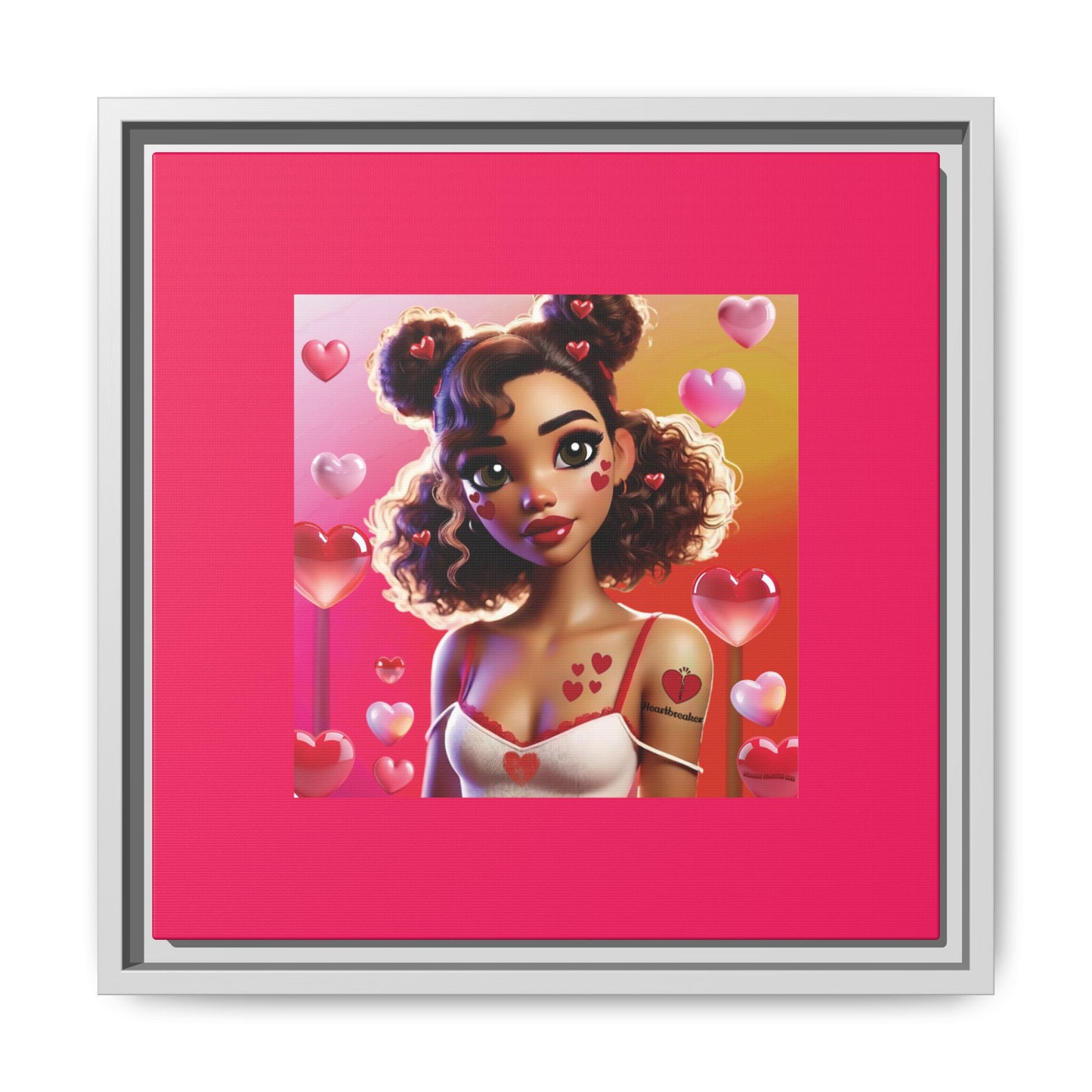 Heartbreaker 2 | Watermelon - Canvas Print, framed matte (multiple sizes/multiple frame colors)