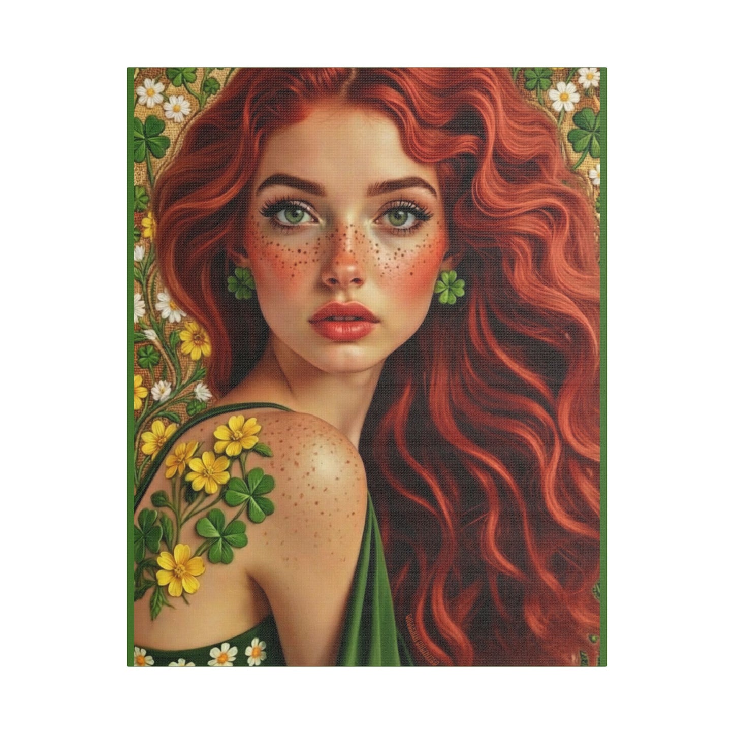 Clovers 5 | Shamrock Enchantress, Stretched Satin Canvas Print