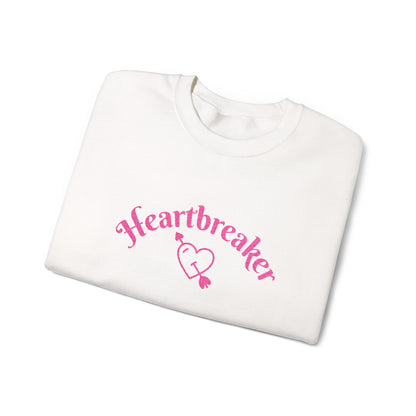 Heartbreaker 0 | Pink Embroidered Heartbreaker Crewneck Sweatshirt