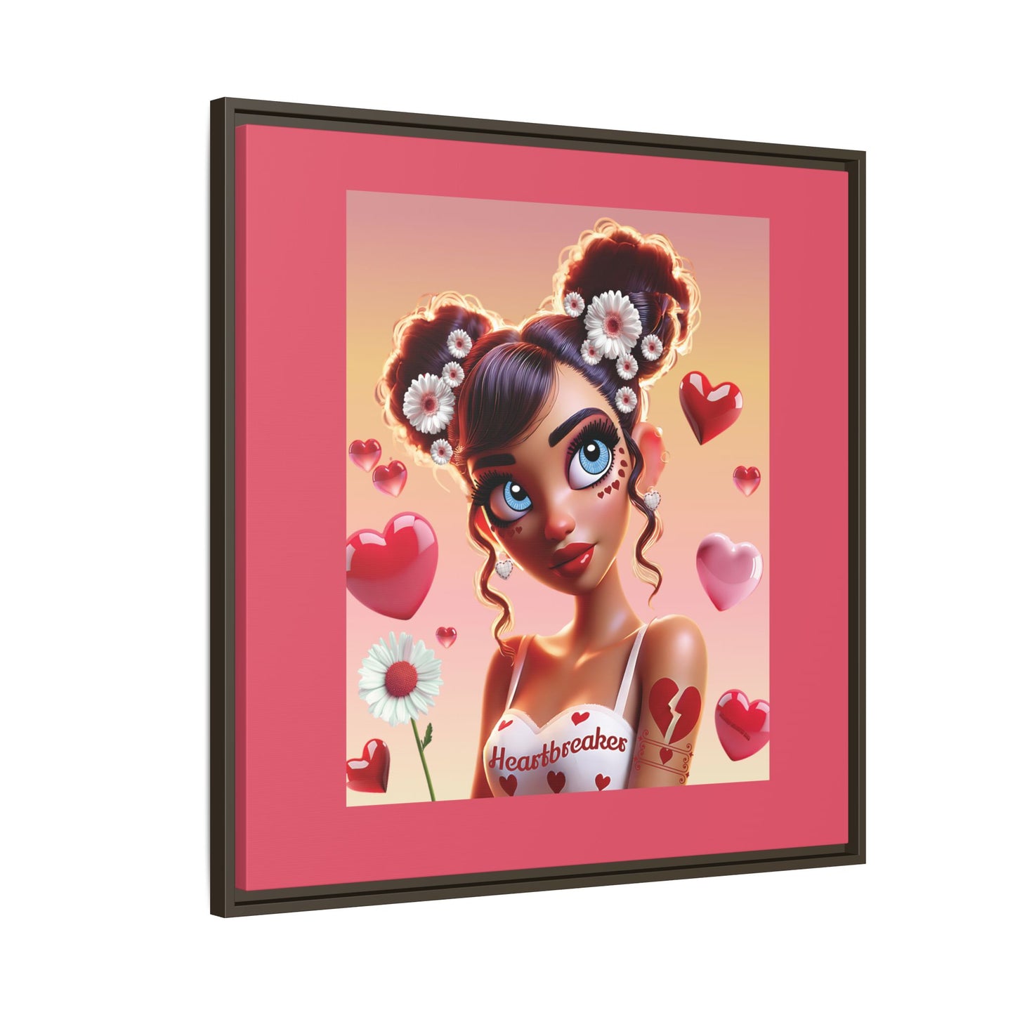 Heartbreaker 1 | Raspberry - Canvas Print, framed matte (multiple sizes/frame colors))