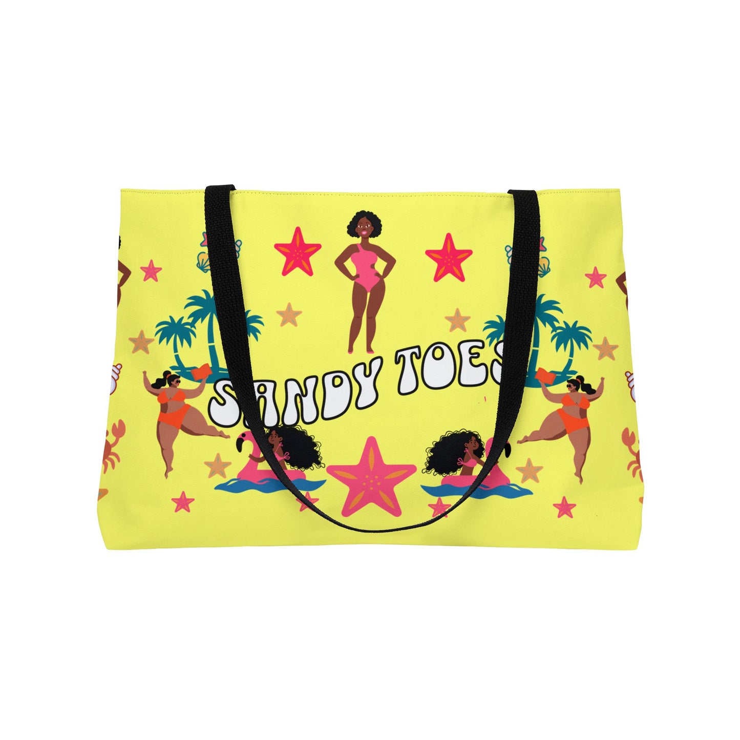 Sandy Toes | Pineapple Two-Sided Weekender Tote Bag (black girl)