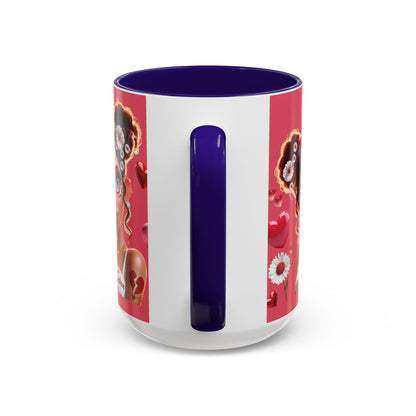 Heartbreaker 1 | Raspberry - Coffee Mug, two-tone, 15 oz (multiple handle colors)