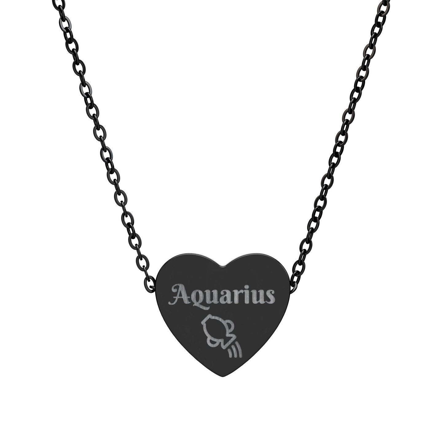 Aquarius | Heart Water Pitcher Symbol (18K gold/rose gold, stainless steel, rainbow/black PVD coating)