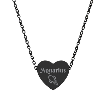 Aquarius | Heart Water Pitcher Symbol (18K gold/rose gold, stainless steel, rainbow/black PVD coating)
