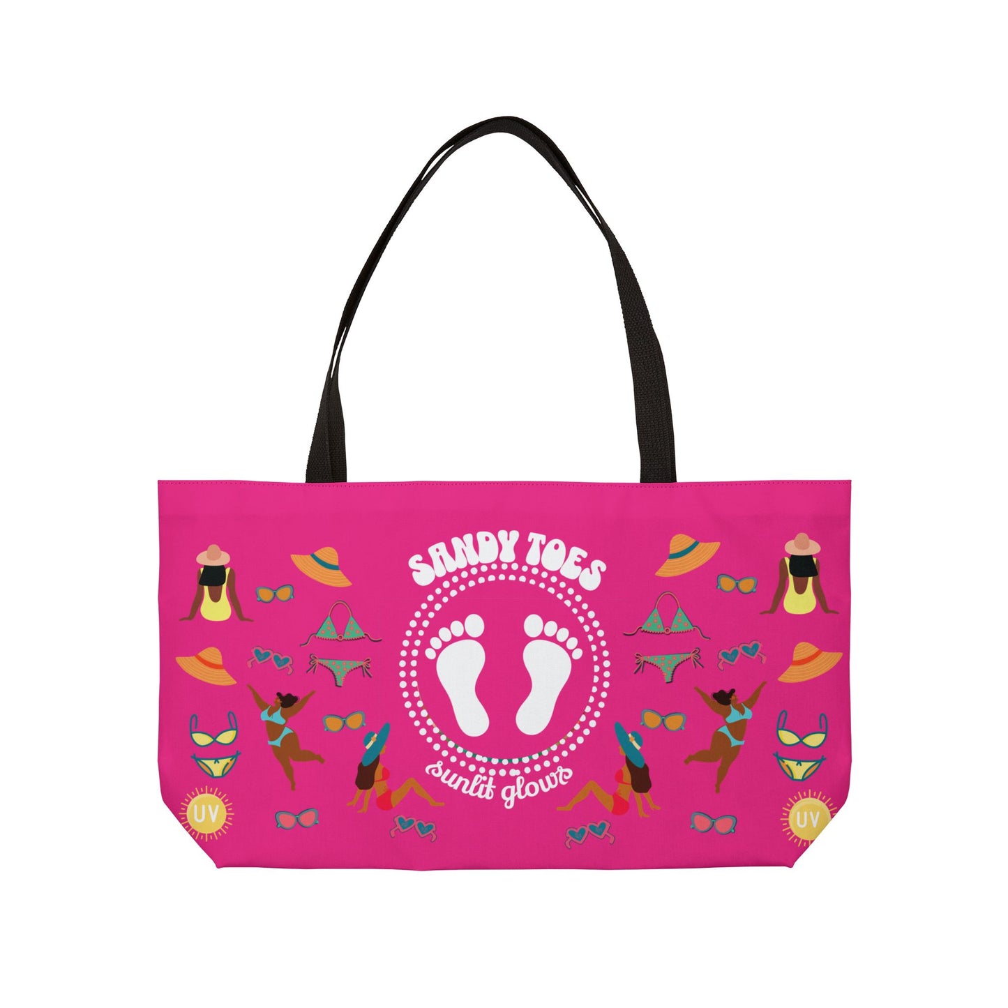 Sandy Toes | Passion Fruit Two-Sided Weekender Tote Bag (black girl)