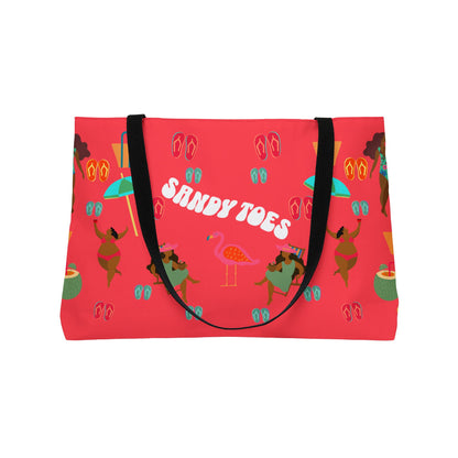 Sandy Toes | Melon Two-Sided Weekender Tote Bag (black girl)