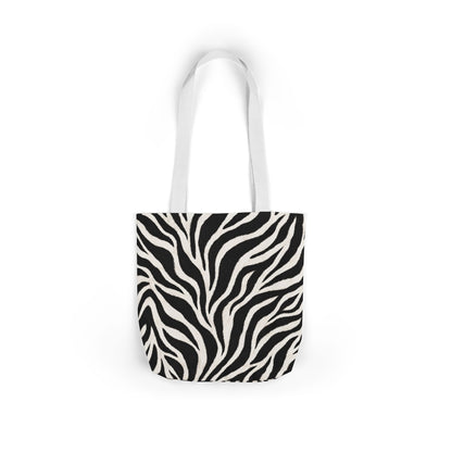 Zebra | Black & White Pattern Canvas Tote Bag