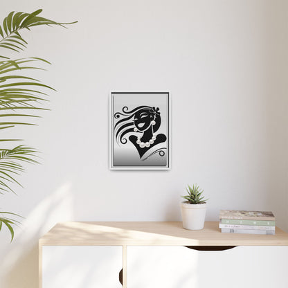 Pearls & Curls 6 | Black and White Framed Matte Canvas Wall Art (black or white frame)